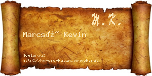 Marcsó Kevin névjegykártya